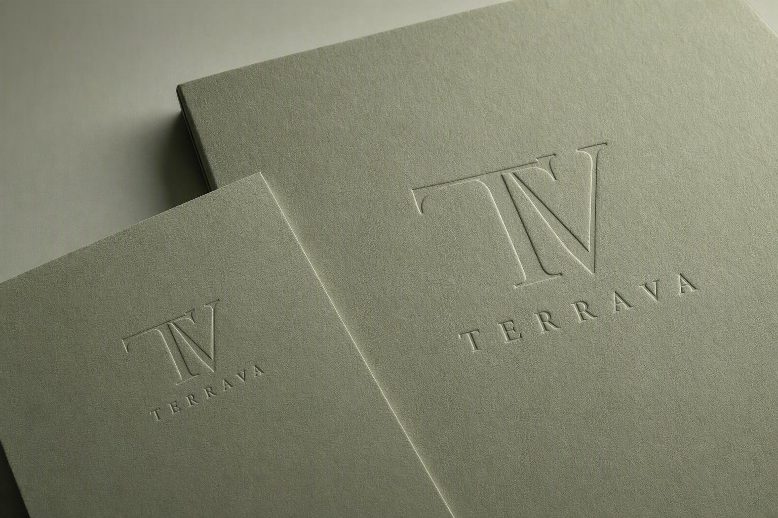 TERRAVA blind-debossed textured paper folio